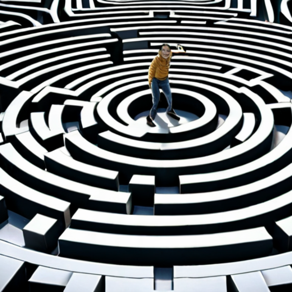 **

A person navigating a complex maze, symbolizing life's challenges. Instead of walls, some obstacles are depicted as trampolines, representing opportunities for growth. The person has a determined, focused expression, embodying an "agile mind." The overall tone is hopeful and encouraging.

**